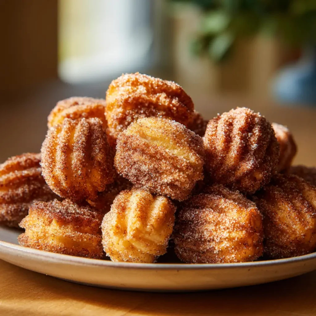 Cinnamon sugar churro bites made in the air fryer