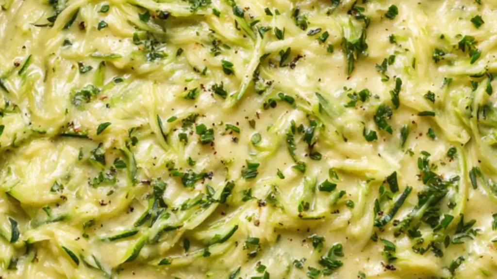 Creamy Italian zucchini sauce simmered with herbs