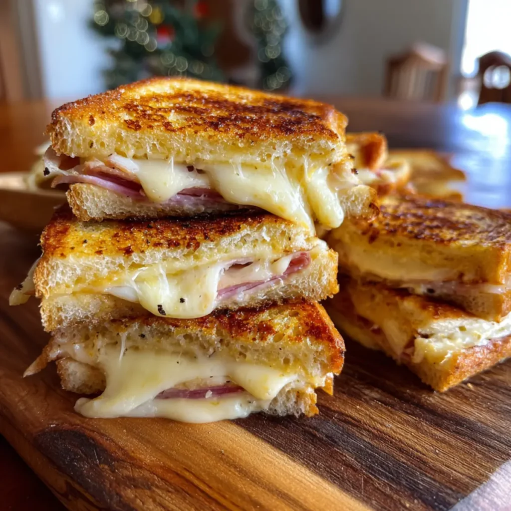 Grilled cheese sandwiches made with Hawaiian rolls and melted cheese