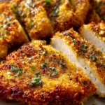 Crispy baked chicken cutlets with parmesan and panko crust