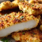 Crispy oven baked chicken cutlets with golden crust
