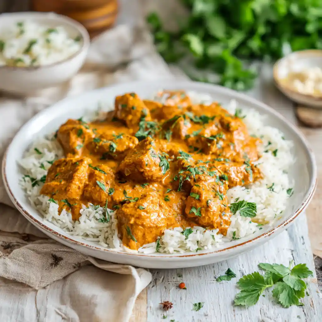 Slow cooker butter chicken with creamy sauce