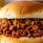 Easy homemade sloppy joes sandwich with beef